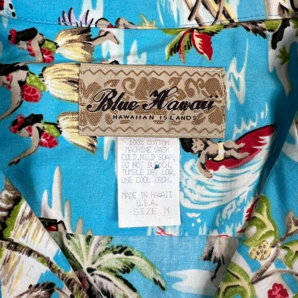 Blue Hawaii : Hawaiian Islands [M] Made in Hawaii Button-UP Short Sleeve Shirt - Picture 9 of 10